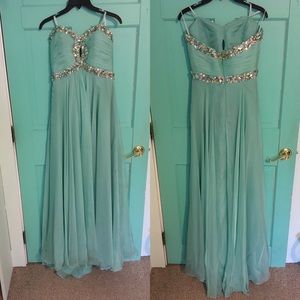 Strapless Mint Prom Dress